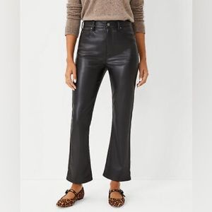 Ann Taylor The Faux Leather Boot Crop Pant